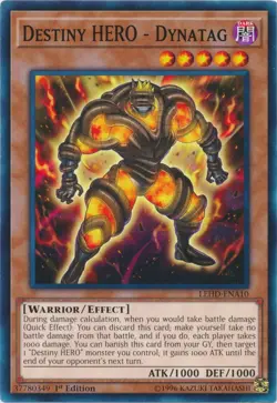 Yugioh! LP Destiny HERO - Dynatag - LEHD-ENA10 - Common - 1st Edition Lightly Pl - Image 1
