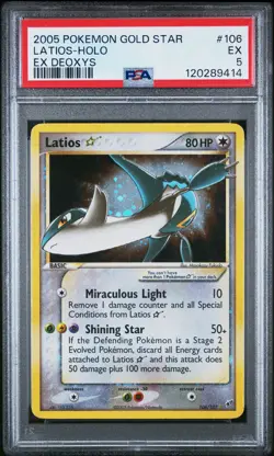 2005 POKEMON EX DEOXYS GOLD STAR #106 LATIOS-HOLO PSA 5 - Image 1