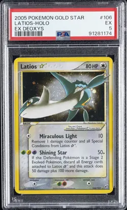 2005 POKEMON EX DEOXYS GOLD STAR #106 LATIOS-HOLO PSA 5 - Image 1