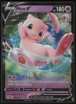 Pokemon Mew V Ultra Rare Holo SWSH03: Darkness Ablaze 069/189 NM - Image 1