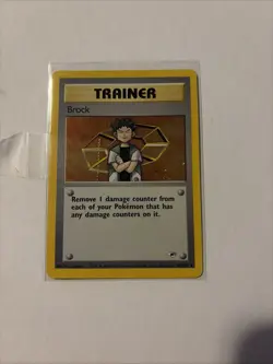 Pokemon TCG Card Brock Gym Heroes 2000 Unlimited Holo Rare, Card 15/132 - Image 1