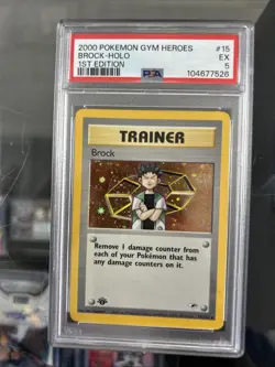 2000 Brock 15/132 Holo Rare - Pokemon 1st Edition Gym Heroes PSA 5 EX 🔥 - Image 1