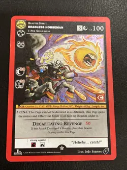 MetaZoo Nightfall Headless Horseman Channel Fireball Full Holo Promo Card - Image 1