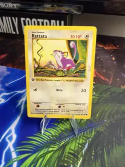 Pokemon 1st edition Shadowless Rattata Base Set 61/102 - Image 1