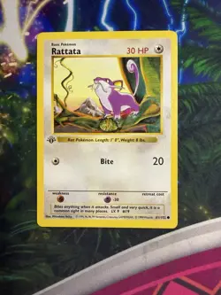Pokemon 1st edition Shadowless Rattata Base Set 61/102 - Image 3
