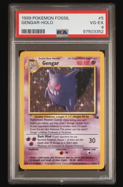 PSA 4 - 1999 Pokemon Fossil GENGAR HOLO ⭐ #5 - Image 1