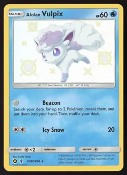Alolan Vulpix Shiny SV8/SV94 Pokemon Hidden Fates Shiny Vault - Image 1