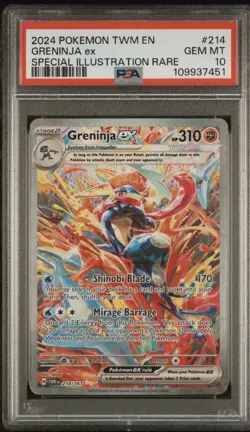 2024 POKEMON TWM EN-TWILIGHT MASQUERADE #214 GRENINJA EX PSA 10 - Image 1