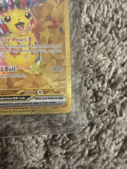 Pokemon TCG Pikachu EX Surging Sparks Holo Hyper Rare Gold 247/191 - Image 3