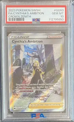 Cynthia's Ambition Trainer GG60/GG70 Crown Zenith Pokemon Card PSA 10 Gem Mint - Image 1