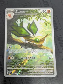 Pokemon TCG Vibrava Illustration Rare SV08 Surging Sparks Holo Card 206/191 - Image 1