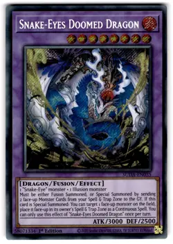 YUGIOH SNAKE-EYES DOOMED DRAGON SECRET RARE 1ST NEAR MINT SUDA-EN035 - Image 1