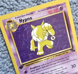 Pokemon Fossil Set 1st Edition Hypno 23/62 Rare Non Holo Vintage Card WOTC (LP) - Image 1
