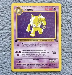 Pokemon Fossil Set 1st Edition Hypno 23/62 Rare Non Holo Vintage Card WOTC (LP) - Image 2