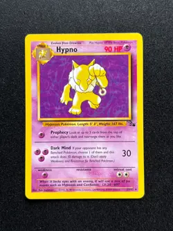 Pokemon Card Hypno 23/62 Fossil Set Non Holo Rare WOTC Vintage 1999 Light Play - Image 1