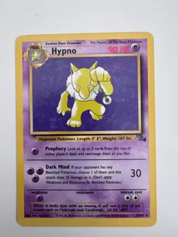 Hypno Pokemon Card Non-Holo 23/62 Fossil Set Rare 1999 Original LP - Image 1