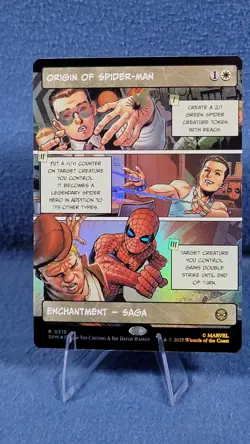 1x Origin of Spider-Man, Borderless Art Foil, Spider-Man, Magic, MTG NM - Image 1