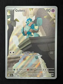 Golett 122/086 Scarlet & Violet Black Bolt Illustration Rare Pokemon TCG NM - Image 1
