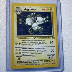 Magneton Pokemon TCG Fossil Set Holo Rare Card 11/62 Vintage LP - Image 1