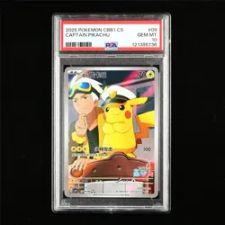 PSA 10 GEM MT 2025 Pokemon CHN Captain Pikachu cbb1C 07 09/09 - Image 1
