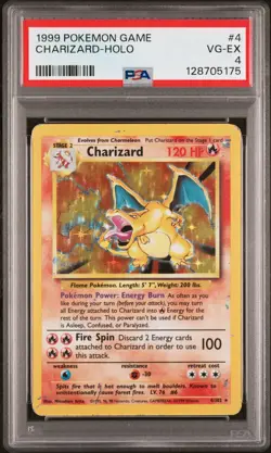 PSA 4 1999 Base Set Charizard 4/102 Holo Foil Rare Pokemon WOTC Unlimited - Image 1