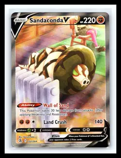 💥 Pokemon TCG Sandaconda V Holo Ultra Rare Full Art SW&SH Fusion Strike 252/264 - Image 1