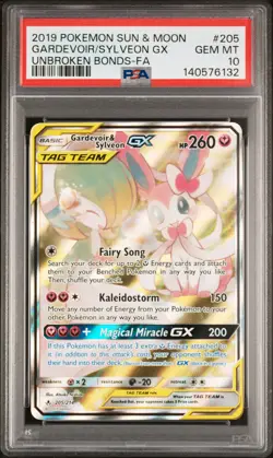 2019 POKEMON SUN & MOON UNBROKEN BONDS FULL ART/GARDEVOIR & SYLVEON GX PSA 10 - Image 1