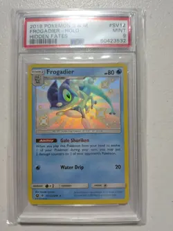 2019 Pokemon Sun & Moon Hidden Fates Frogadier Holo #SV12 PSA 9 - Image 1
