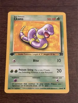 Pokemon TCG Ekans 1st Edition Team Rocket Card 56/82 Regular LP - Image 1