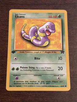 Pokemon TCG Ekans 1st Edition Team Rocket Card 56/82 Regular LP - Image 2