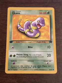 Pokemon TCG Ekans 1st Edition Team Rocket Card 56/82 Regular LP - Image 3