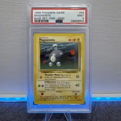 PSA 9 - Magnemite 53/102 Base Set 1999 Unlimited Pokemon TCG 4TH PRINT - Image 1