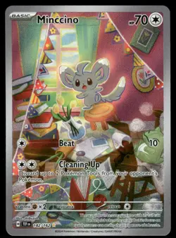 Pokemon Cards Minccino 182/162 Temporal Forces Illustration Rare NM - Image 1