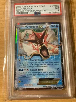 PSA 7 Gyarados EX promo triple power tin 2016 XY Pokemon - Image 1