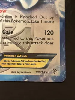 Pokemon TCG Lugia EX Ultra Rare Card 108/135 B&W 8: Plasma Storm LP - Image 4