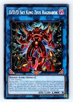 Yugioh D/D/D Sky King Zeus Ragnarok DOOD-EN049 1st Secret Rare - NM 💎 - Image 1