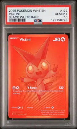 2025 Pokemon WHT EN White Flare Victini Black Red Rare #172 PSA 10 GEM MINT - Image 1
