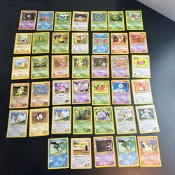 VTG Lot 40 Pokemon Cards Neo Destiny Revelation Discovery Gym Heroes Played Cond - Image 1