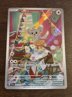 Pokemon TCG Minccino 182/162 Temporal Forces Illustration Rare Card - Image 1