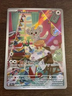 Pokemon TCG Minccino 182/162 Temporal Forces Illustration Rare Card - Image 2