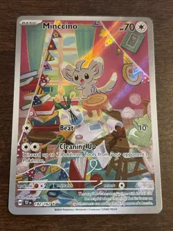 Pokemon TCG Minccino 182/162 Temporal Forces Illustration Rare Card - Image 3