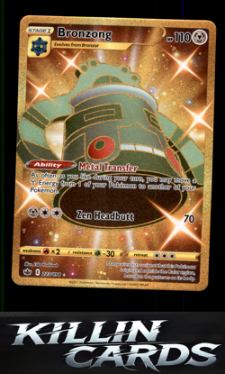 Bronzong (Secret) 223/198 Pokemon Secret Rare SWSH06: Chilling Reign Card NM - Image 1