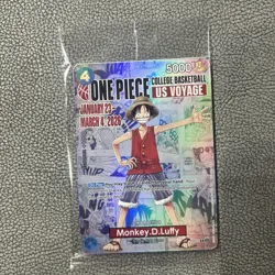 One Piece Monkey D. Luffy US College Basketball Promo Card GONZAGA - Image 1
