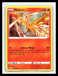 💥 Pokemon TCG Card Moltres 021/172 Holo Rare Brilliant Stars - Image 1