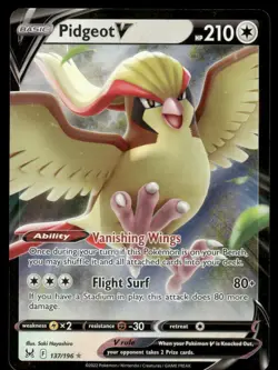 Pokemon Cards Pidgeot V 137/196 Lost Origin Holo Rare V NM - Image 1