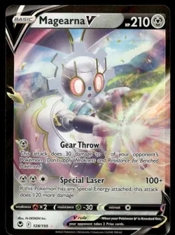 Pokemon Cards Magearna V 128/195 Silver Tempest Holo Rare V NM - Image 1