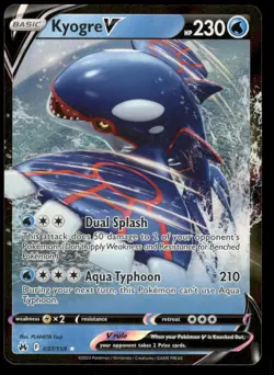 Pokemon Cards Kyogre V 037/159 Crown Zenith Holo Rare V NM *2 - Image 1