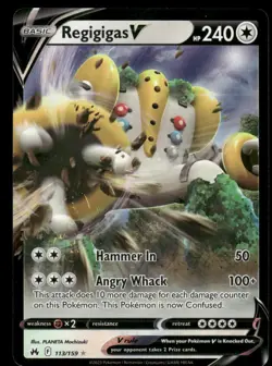 Pokemon Cards Regigigas V 113/159 Crown Zenith Holo Rare V NM *2 - Image 1