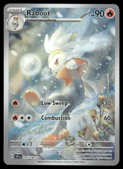 Pokemon Cards Raboot 147/142 Stellar Crown Illustration Rare NM - Image 1