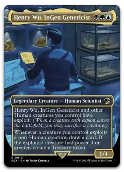 Henry Wu, InGen Geneticist (Borderless) #12 (NM) Jurassic World REX Magic MTG - Image 1